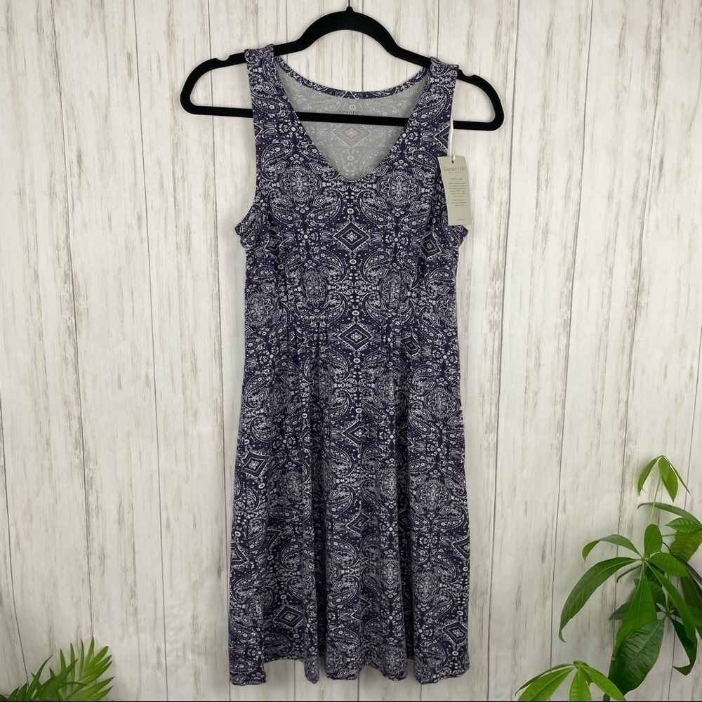 Garnet Hill NWT easy pleated bodice tencel dress